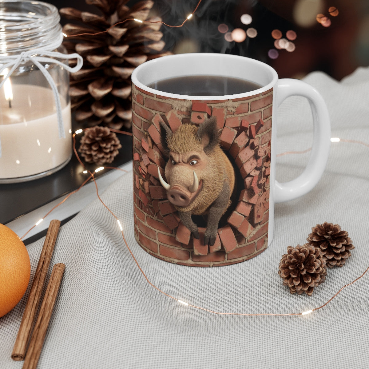 Mug Sanglier "Force et Humour" - Cadeau Original et Drôle
