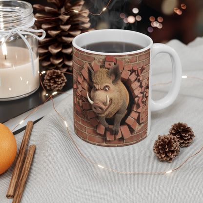 Mug Sanglier "Force et Humour" - Cadeau Original et Drôle