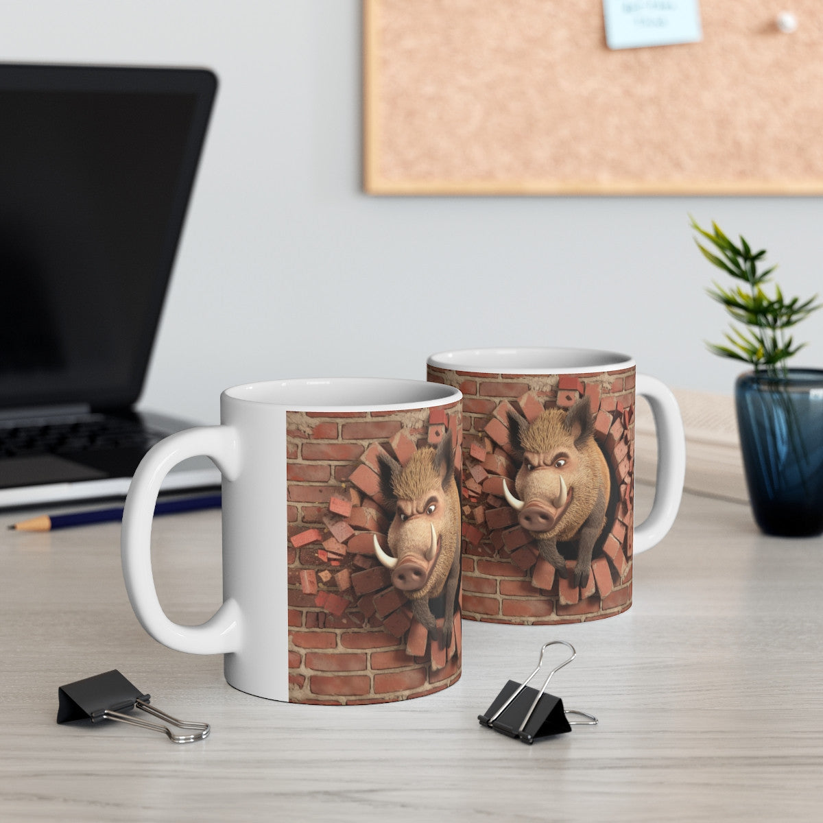 Mug Sanglier "Force et Humour" - Cadeau Original et Drôle