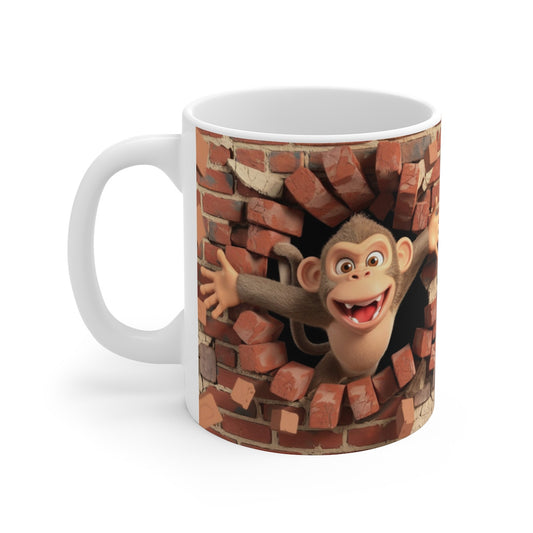 Mug Singe Amusant "Fun et Fantaisie" - Cadeau Drôle et Original