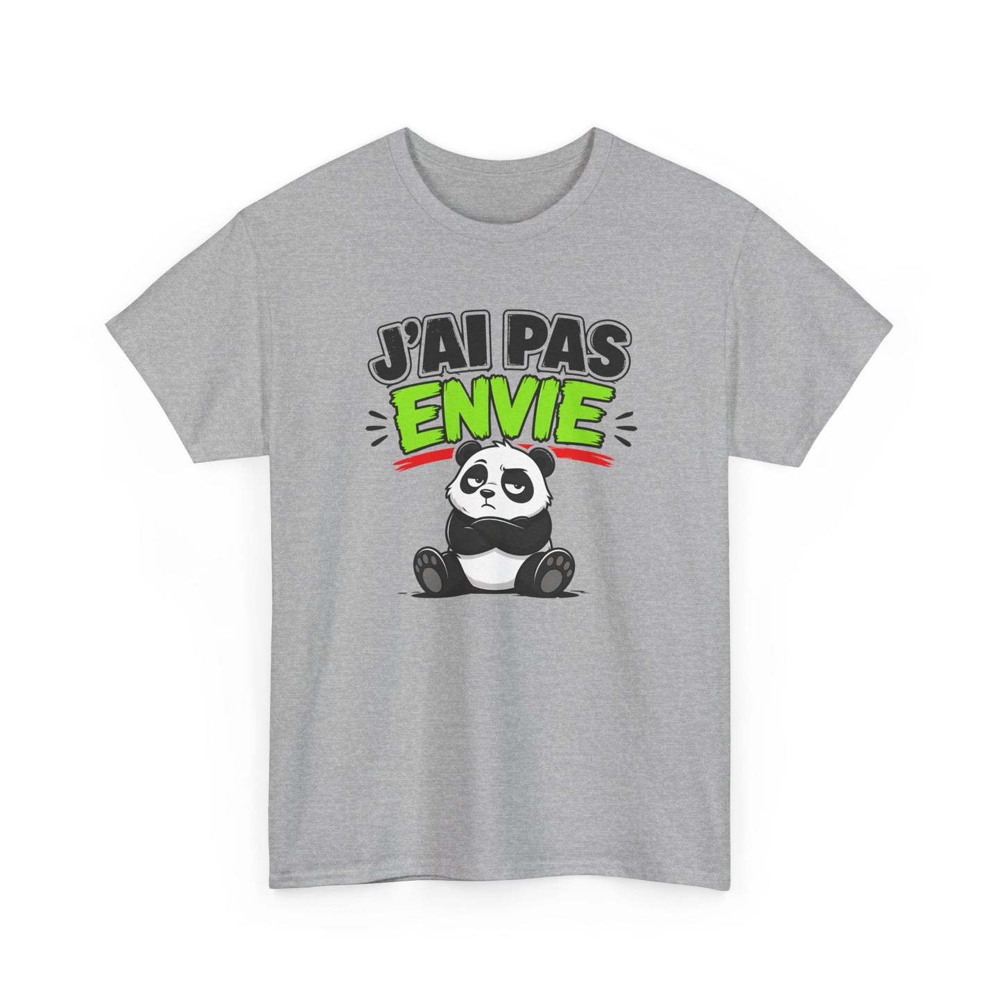 T-Shirt Humour Panda J’ai Pas Envie – Tee Shirt Drôle Adulte Flemme Mauvaise Humeur Citation Fun Cadeau Collègue Homme Femme
