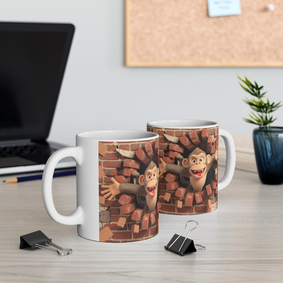 Mug Singe Amusant "Fun et Fantaisie" - Cadeau Drôle et Original