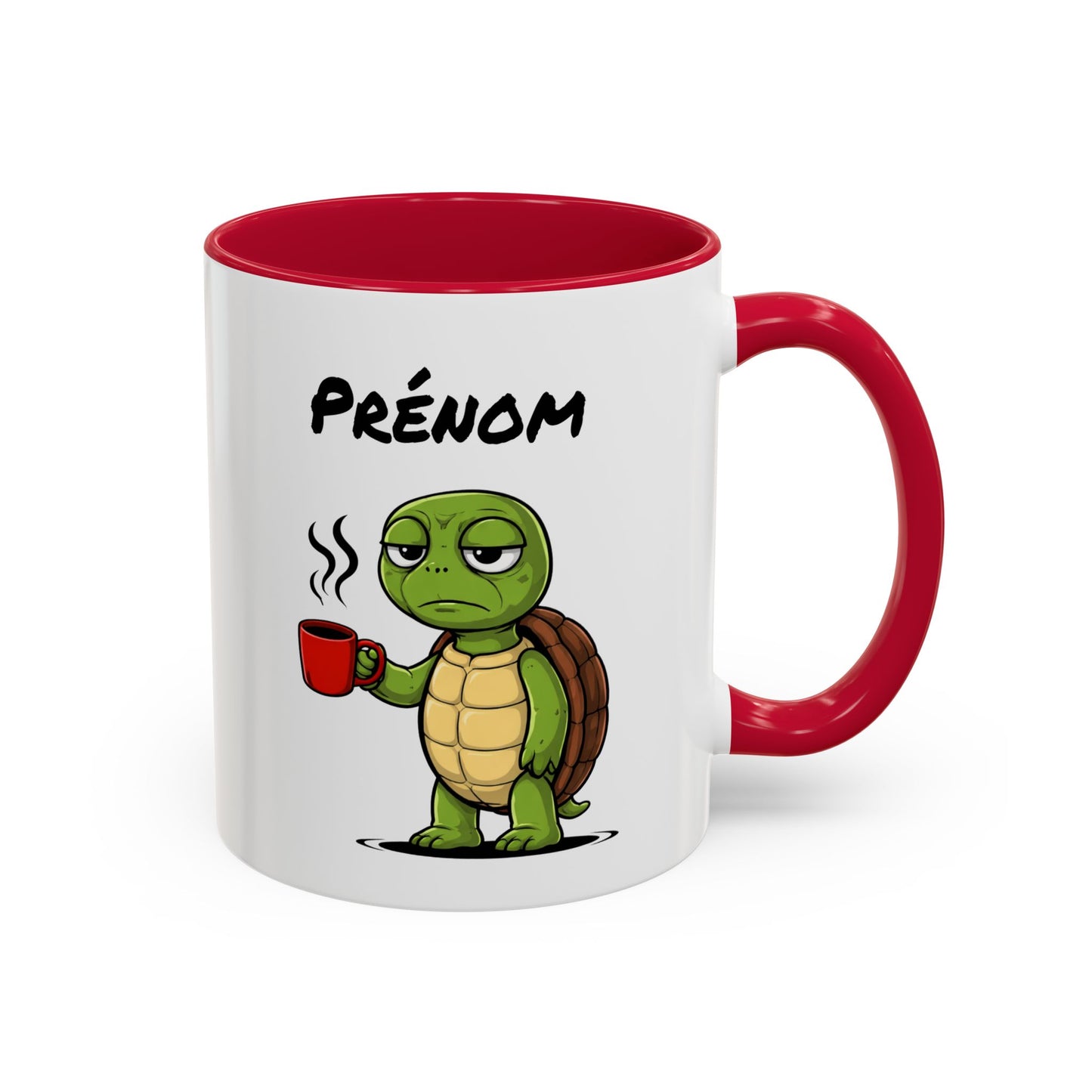 Mug Tortue Fatiguée Personnalisable 325ml – Tasse Café Humour Animal Mignon Drôle Réveil Difficile