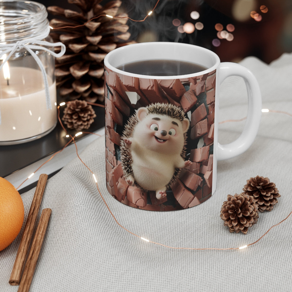 Mug Hérisson Joyeux - Cadeau Amusant pour Amoureux des Animaux