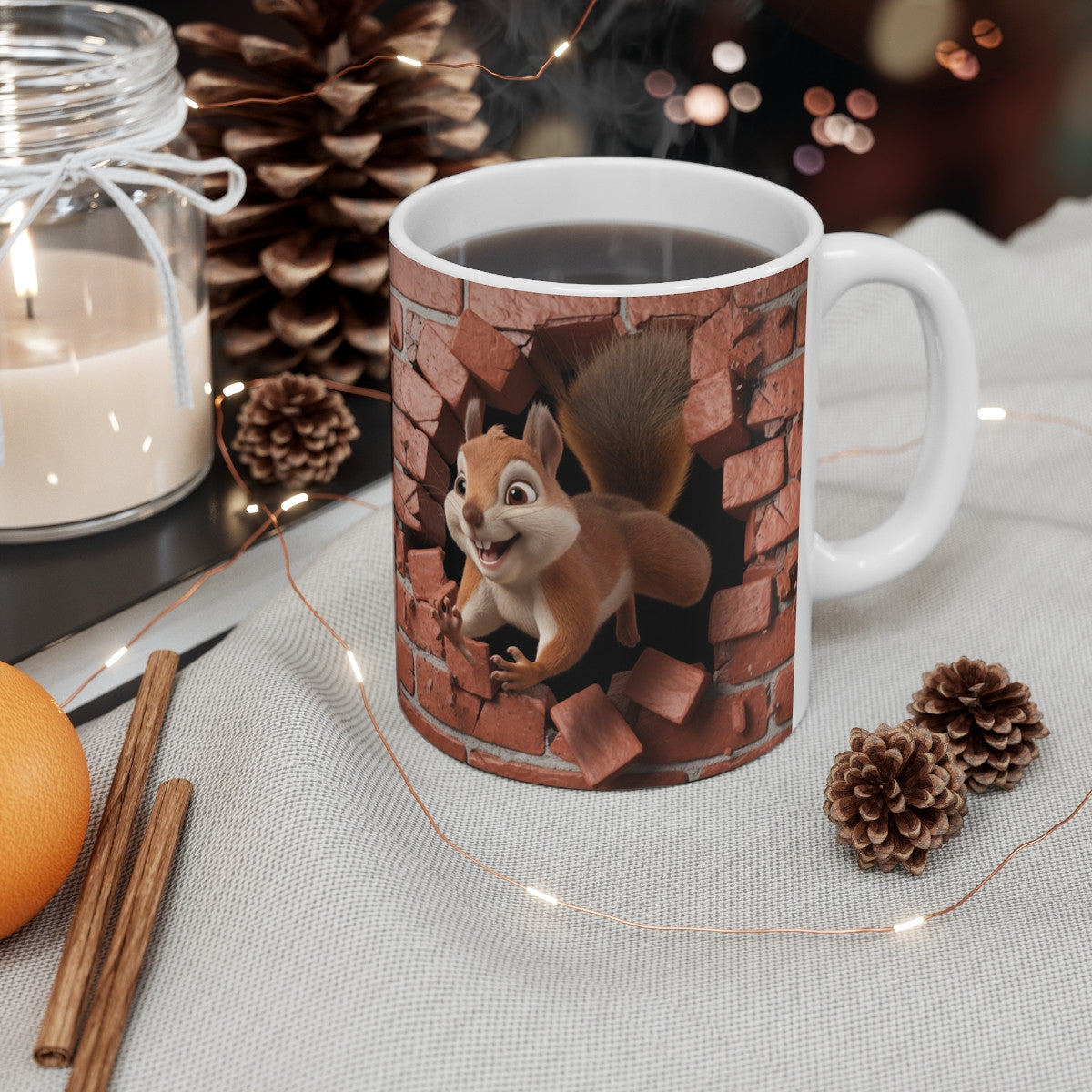 Mug Écureuil Joyeux - Cadeau Mignon et Original pour Amoureux d'Animaux