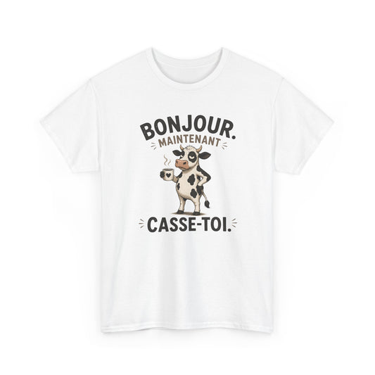 T-Shirt Humour Homme et Femme – Vache Drôle Café – Humour Sarcastique Mauvaise Humeur – Cadeau Original
