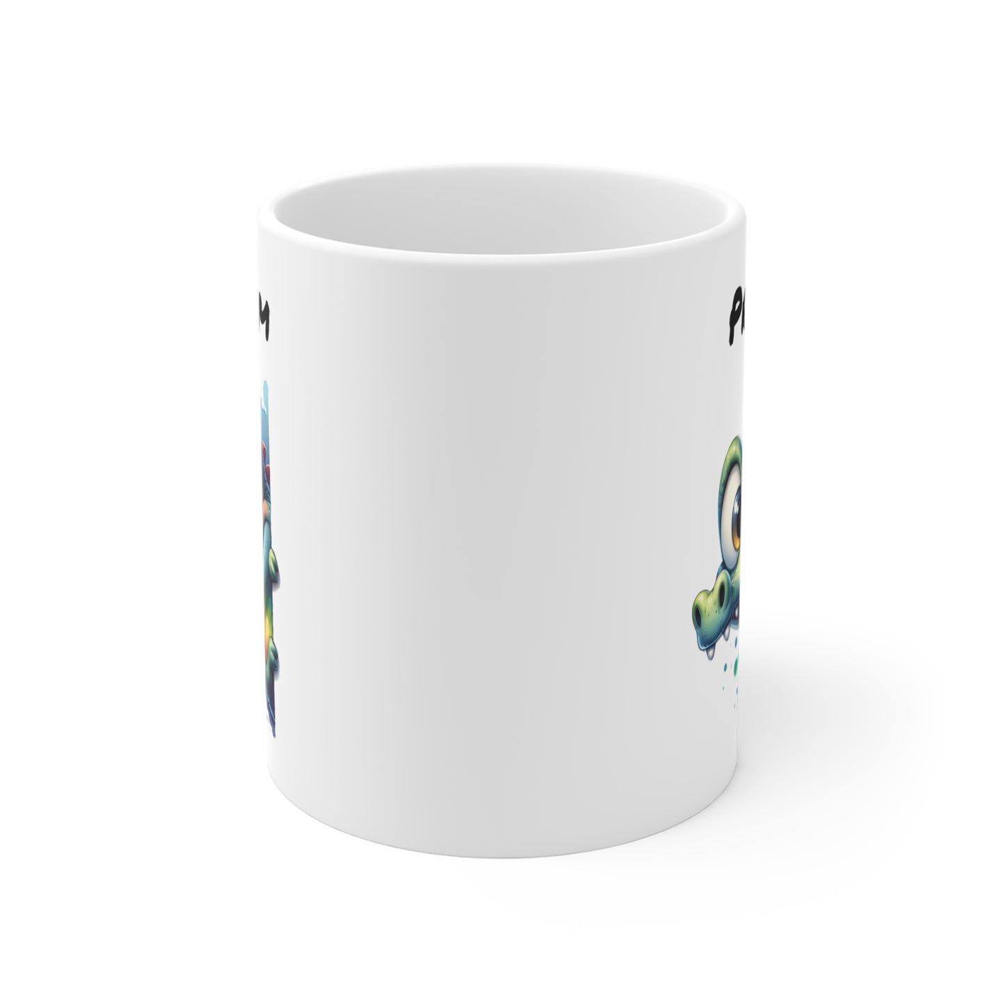 Tasse Personnalisable Crocodile Mignon – Mug Prénom Illustration Colorée – Cadeau Animal Rigolo Jungle 325ml