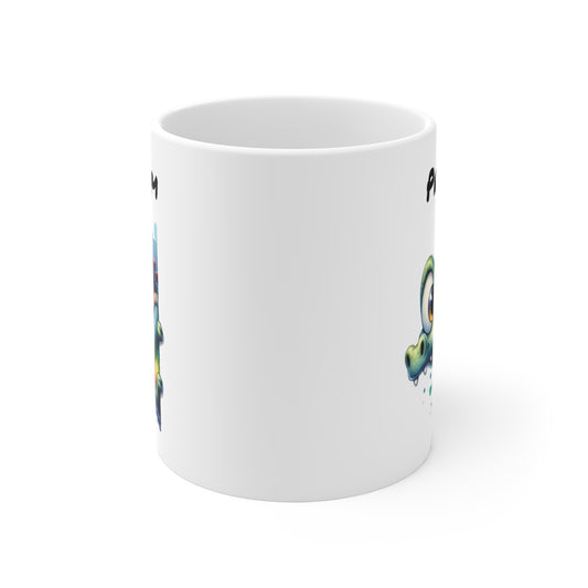 Tasse Personnalisable Crocodile Mignon – Mug Prénom Illustration Colorée – Cadeau Animal Rigolo Jungle 325ml