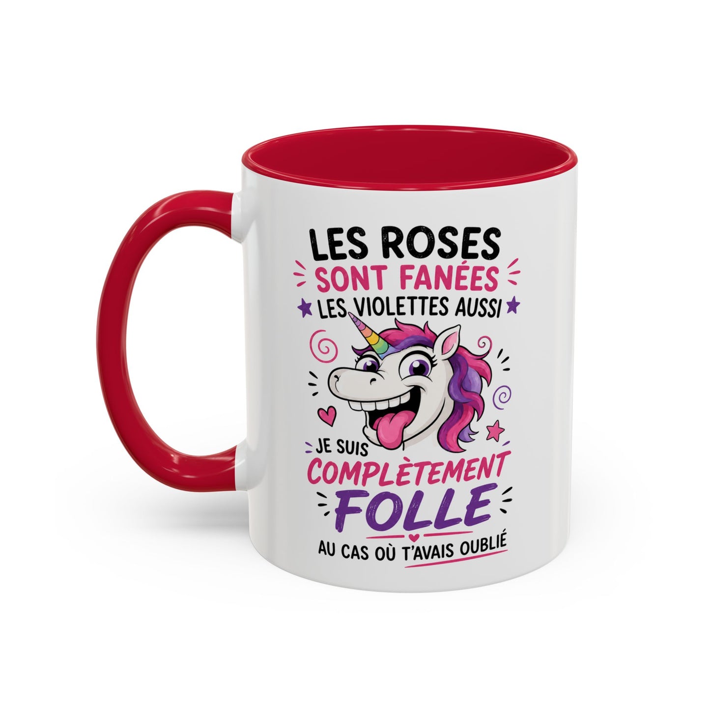 Tasse Licorne Humoristique Femme – Je Suis Complètement Folle – Mug Drôle Licorne Arc-en-Ciel 325ml