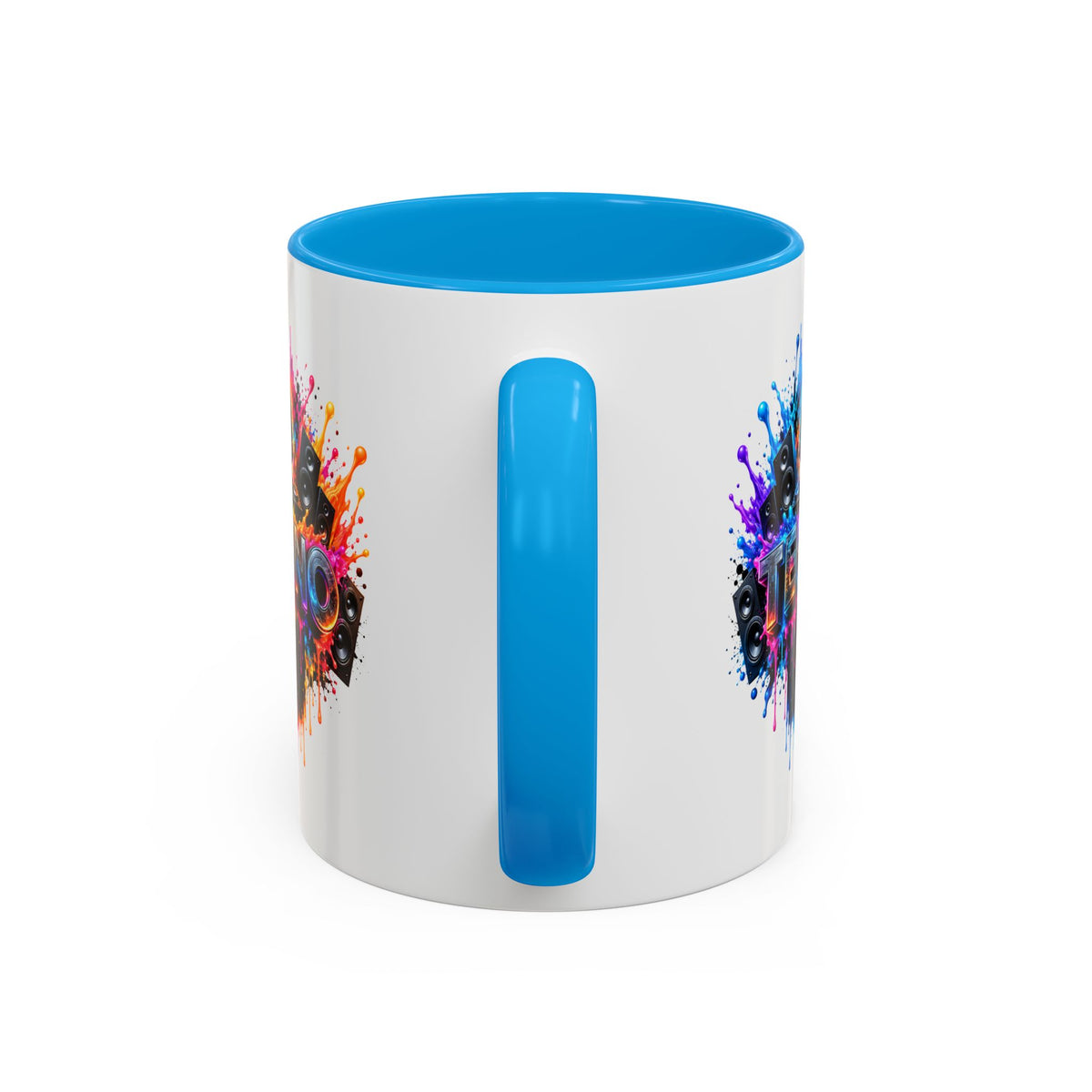 Mug Techno DJ Coloré – Tasse Musique Électronique avec Platines et Enceintes – Cadeau Original Amateur de Techno et de Soirées