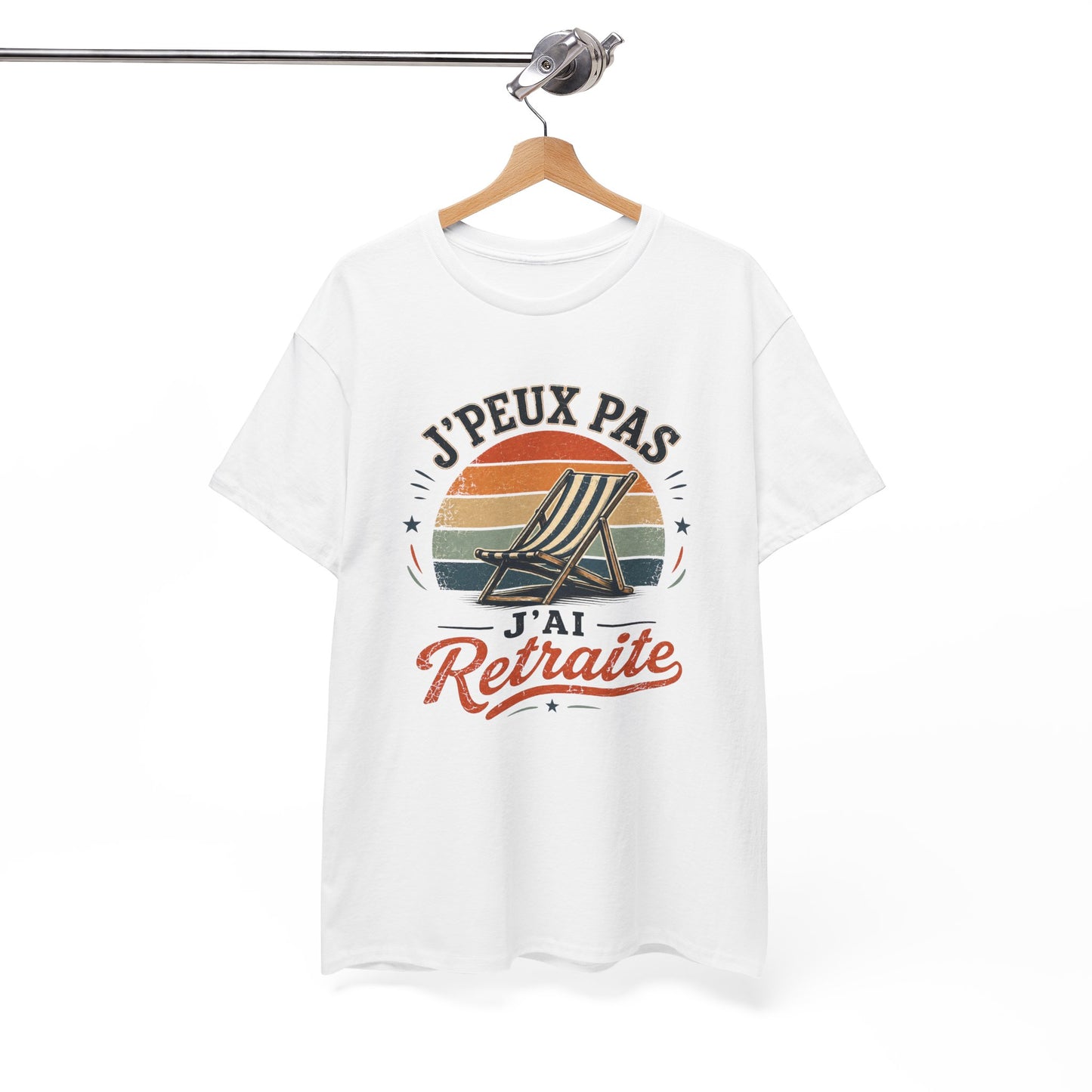 T-Shirt Retraite Humour Homme Femme – J’Peux Pas J’Ai Retraite – Tee Shirt Retraité Vintage Cadeau Départ Retraite Senior Pensionné
