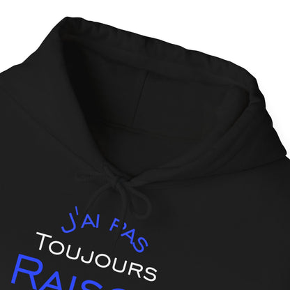Sweat à Capuche J'ai Pas Toujours Raison Mais J'ai Jamais Tort Pour Homme et Femme
