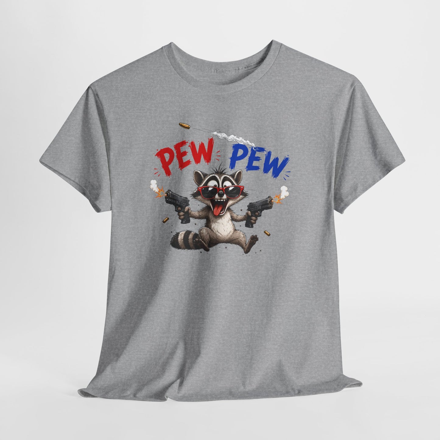 Tee-Shirt Pew Pew Raton Laveur Humour – Cadeau Drôle Homme Femme – Design Cartoon Original