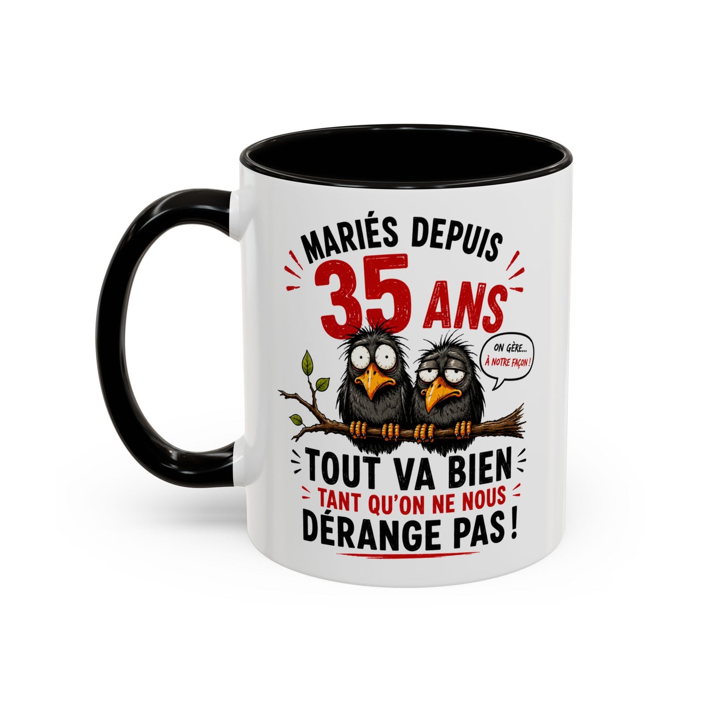 Tasse Mariés Depuis 35 Ans – Mug Humour Anniversaire de Mariage Homme Femme – Cadeau Couple 35 Ans de Mariage 325 ml