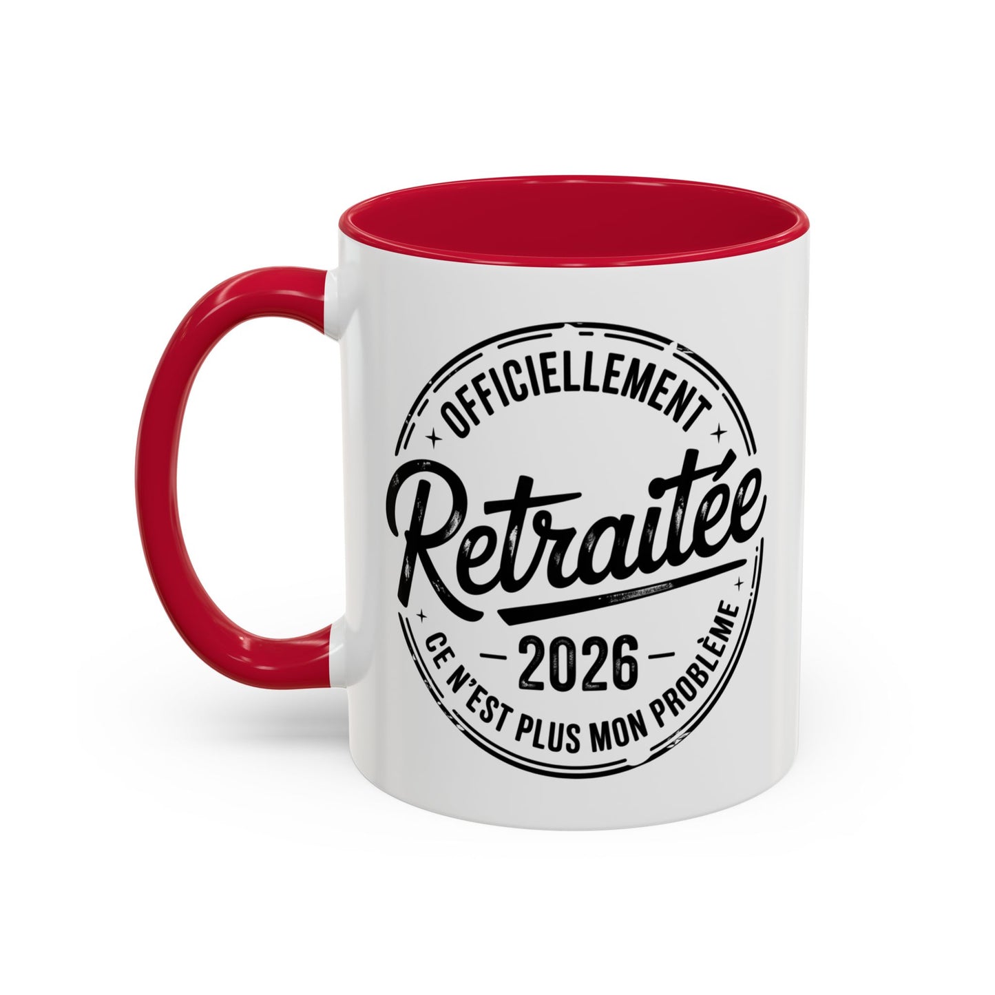 Mug Retraite 2026 Femme – Tasse Officiellement Retraitée Vintage – Cadeau Départ Collègue Femme