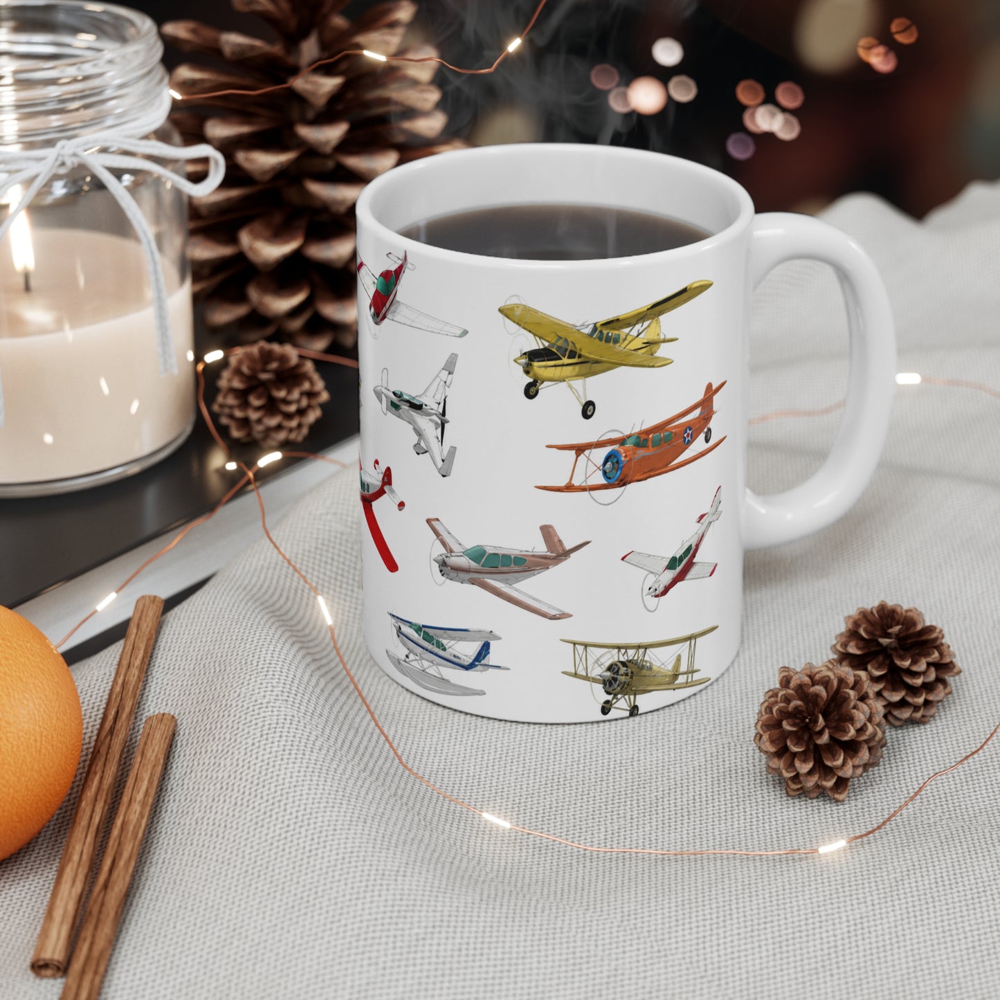 Tasse Avions Vintage – Mug Aviation Rétro Avion de Tourisme Pilote Aéronautique Cadeau Homme Femme Enfant 325ml