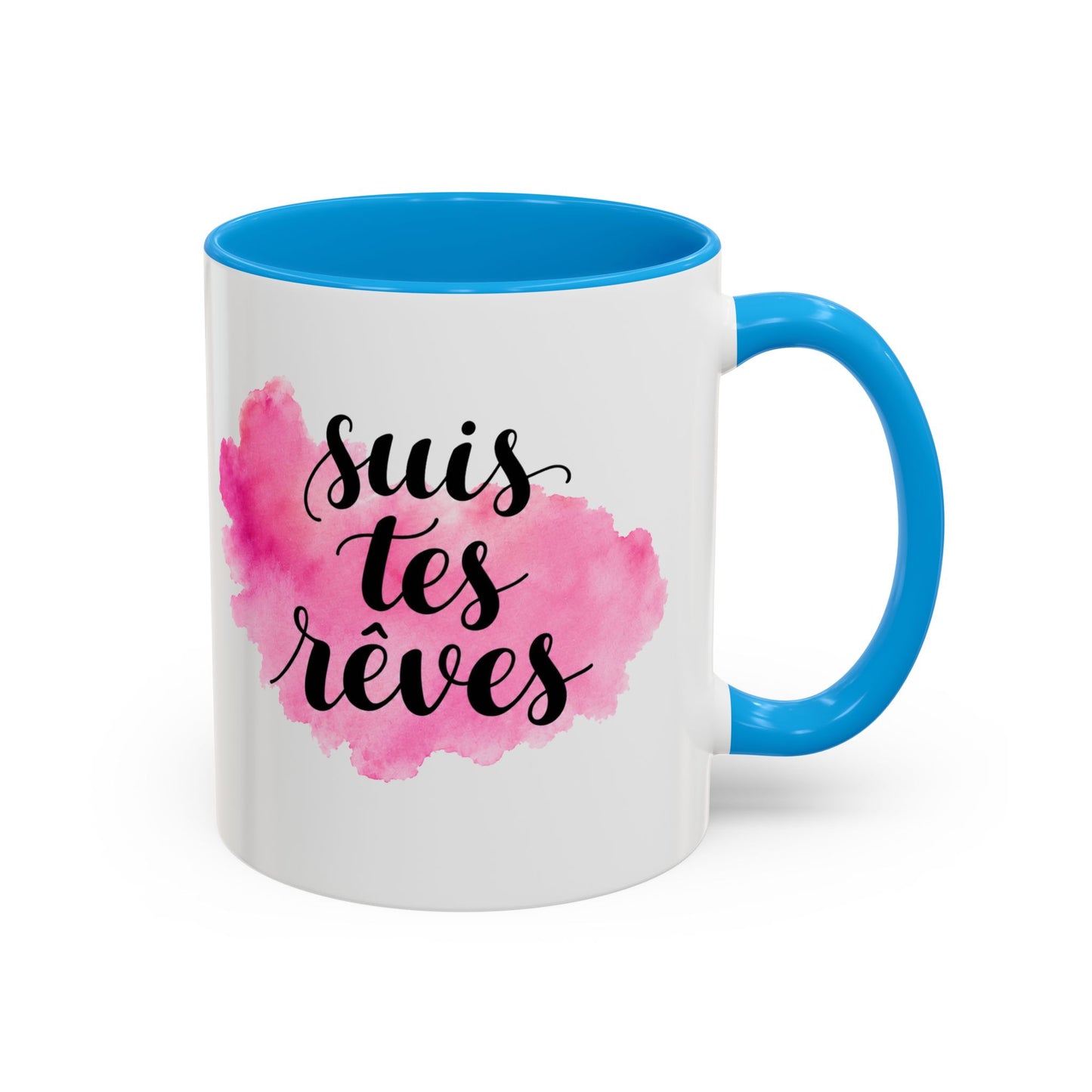 Mug Femme Motivation – Tasse Inspirante Aquarelle Rose – Cadeau Original Positif, Encouragement Réussite Noir Bleu Rouge