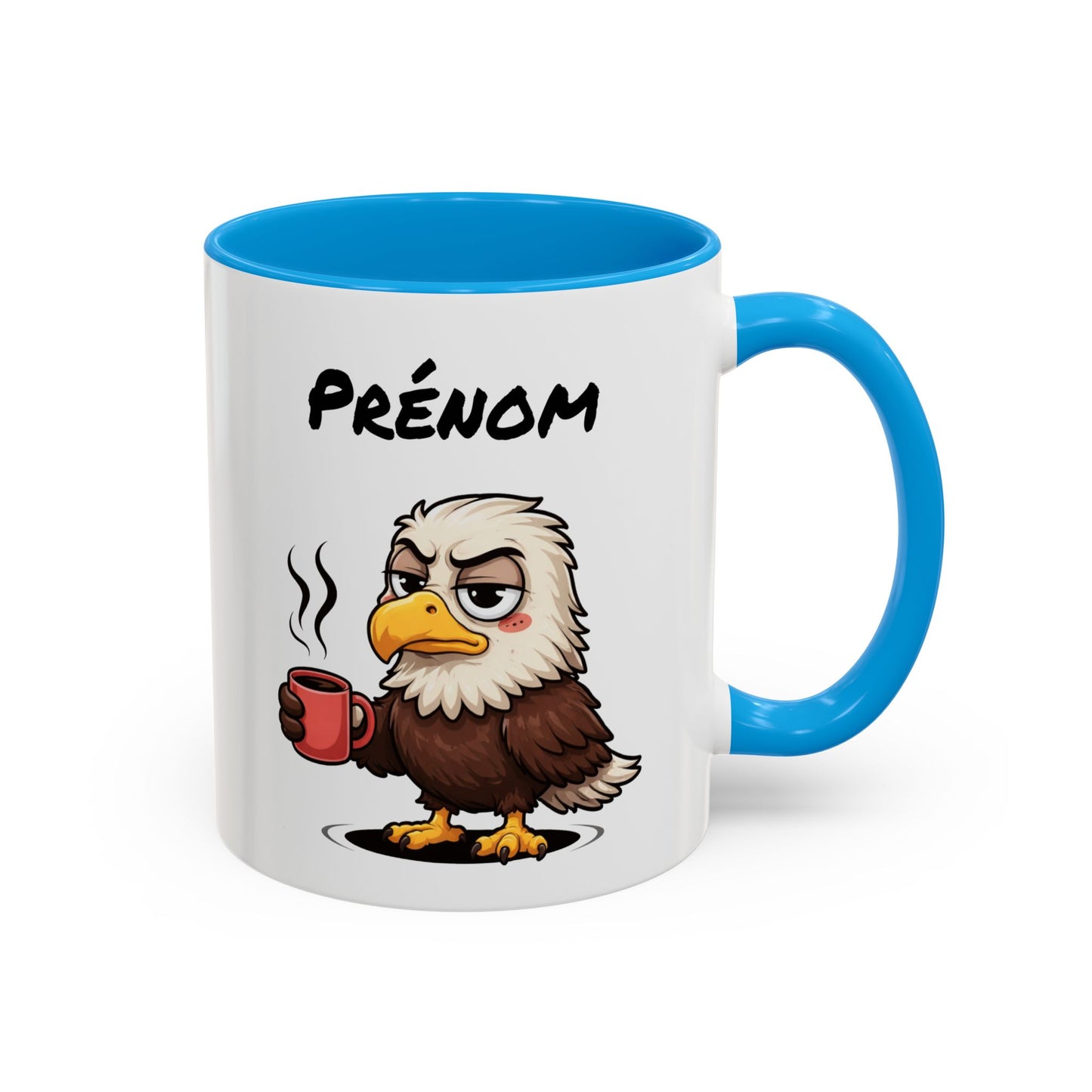 Tasse Aigle Café Personnalisable 325ml – Mug Céramique Humour Réveil Matin Prénom Cadeau Original