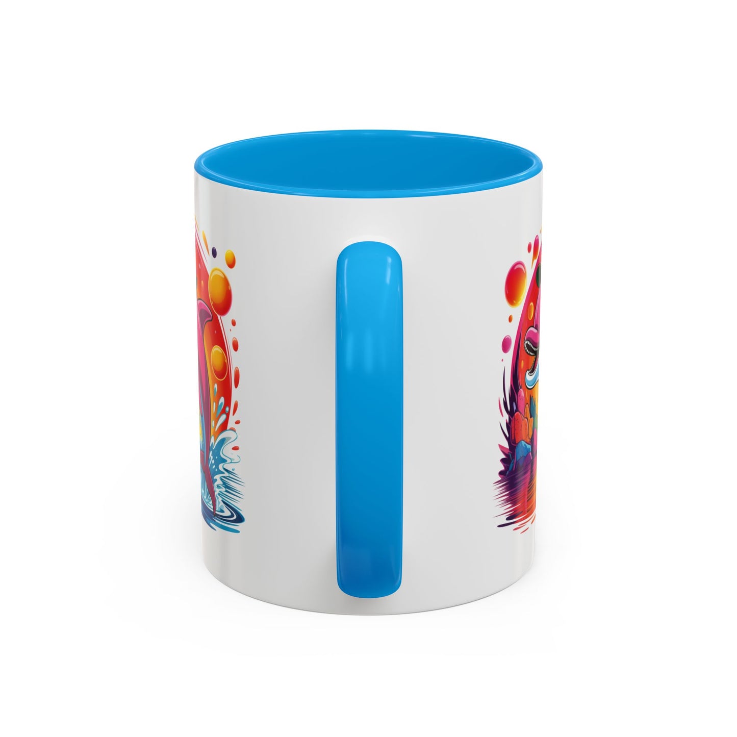 Mug Dauphin Coloré avec Casquette – Tasse Océan Kawaii Design Tropical et Fun – Cadeau Original 325ml