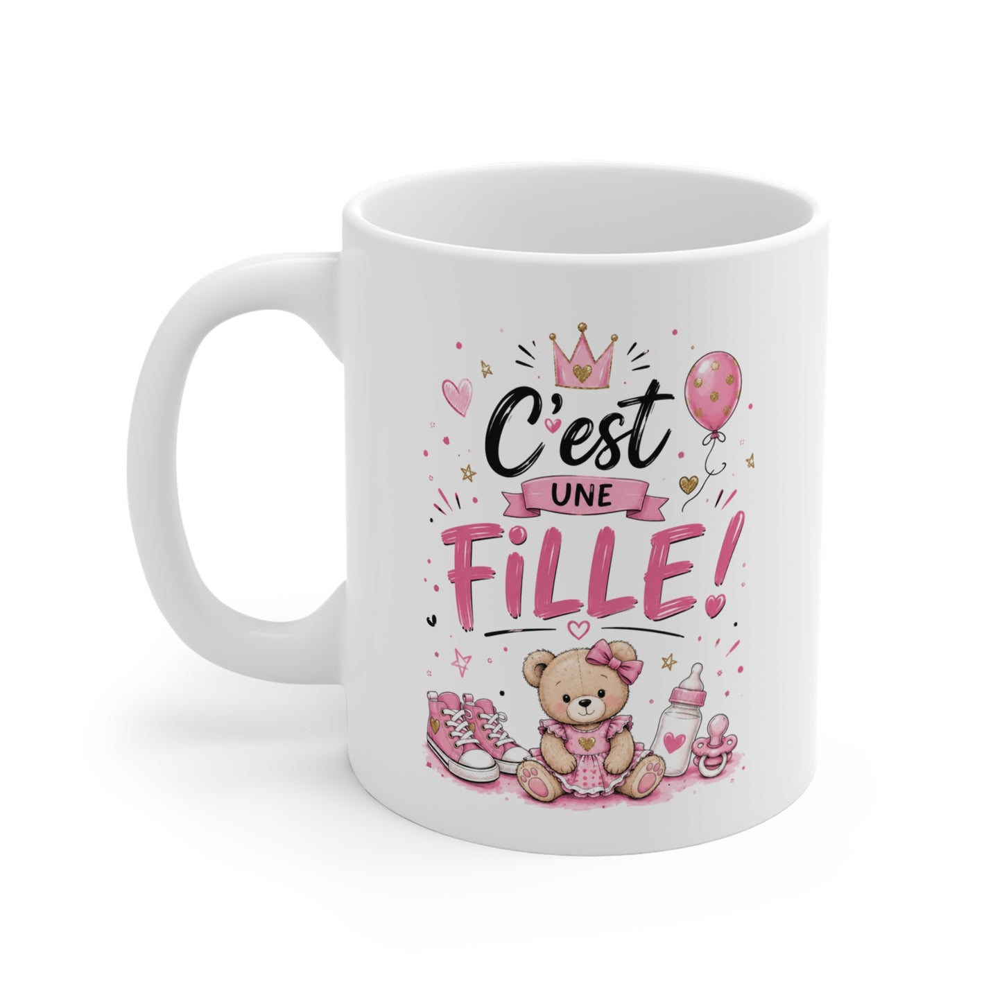 Mug C'est Une Fille – Tasse Annonce Grossesse Naissance Bébé Fille, Cadeau Futurs Parents, Baby Shower, Révélation du Sexe, Souvenir Naissance