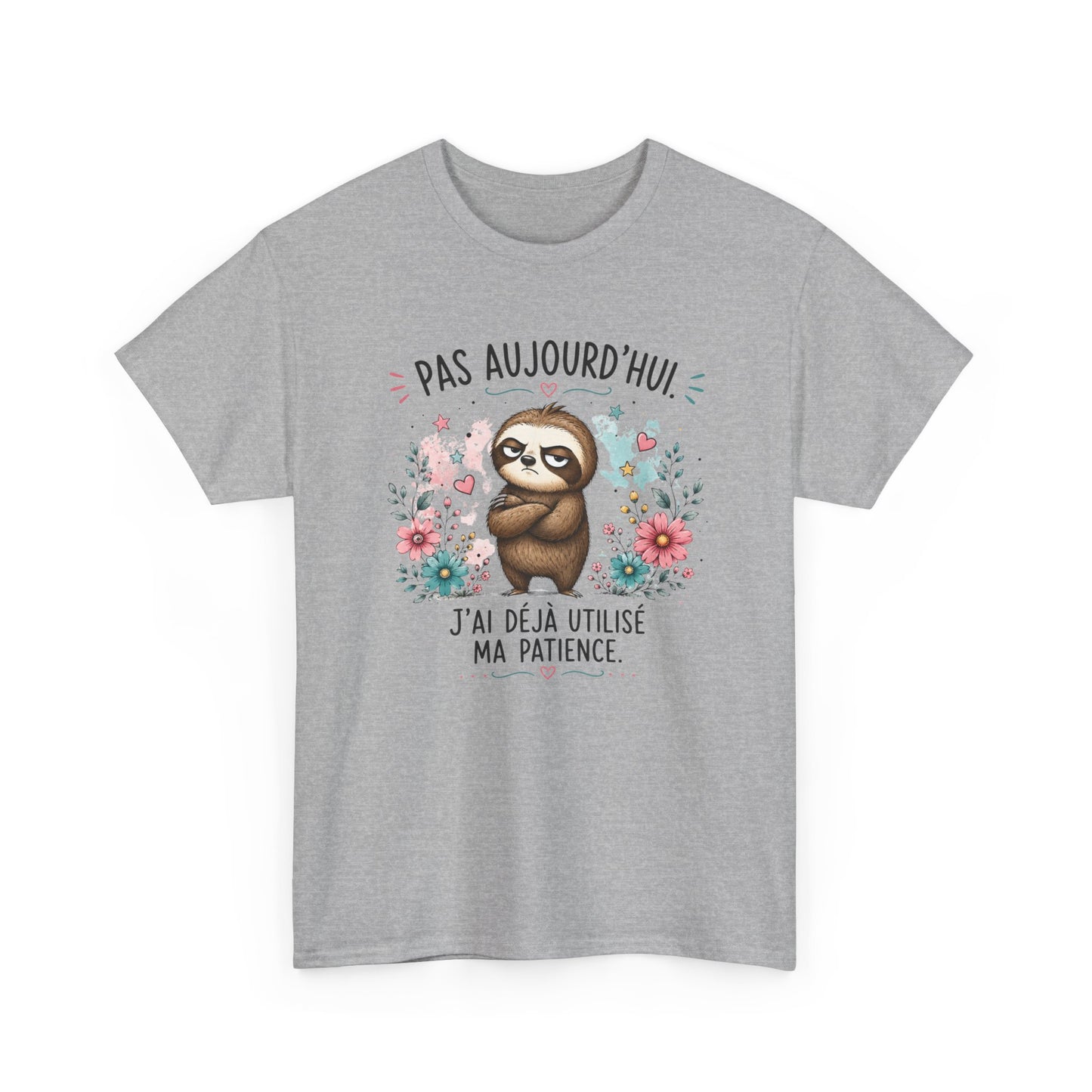 Tee-Shirt Humour Homme et Femme – Paresseux Drôle Blasé – Idée Cadeau Original Animal Mignon Patience Anniversaire