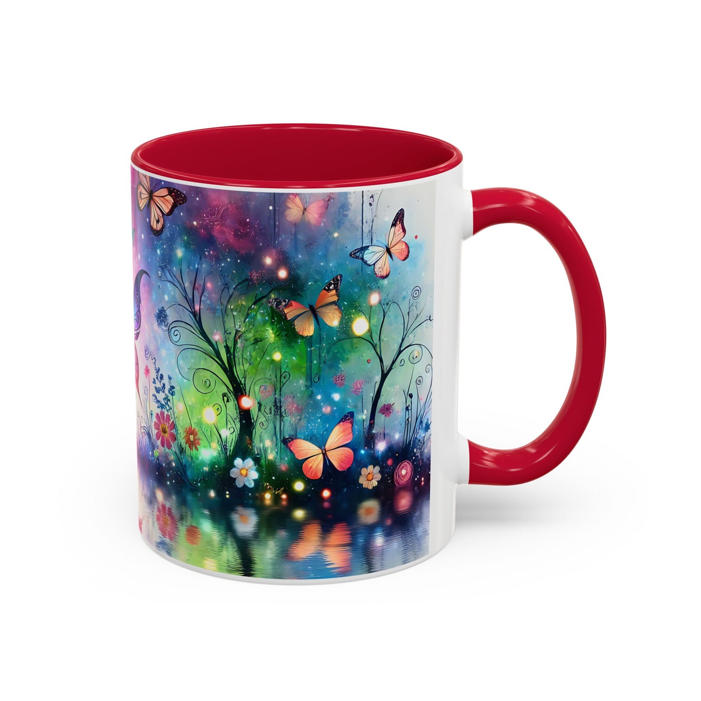 Mug Fée Féérique Papillons – Tasse Fantasy Colorée avec Univers Magique et Lumières Enchantées – Cadeau Féerie 325ml