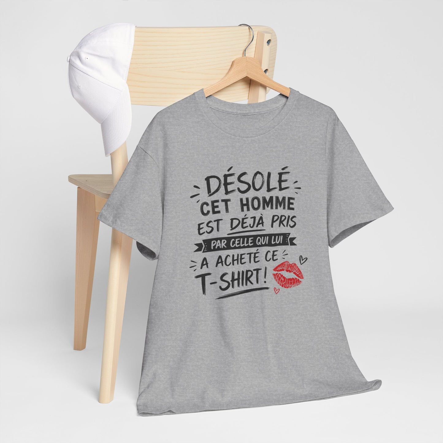 T-Shirt Homme Humour Couple – Désolé Cet Homme Est Déjà Pris – Cadeau Amoureux Mari Petit Ami Saint Valentin
