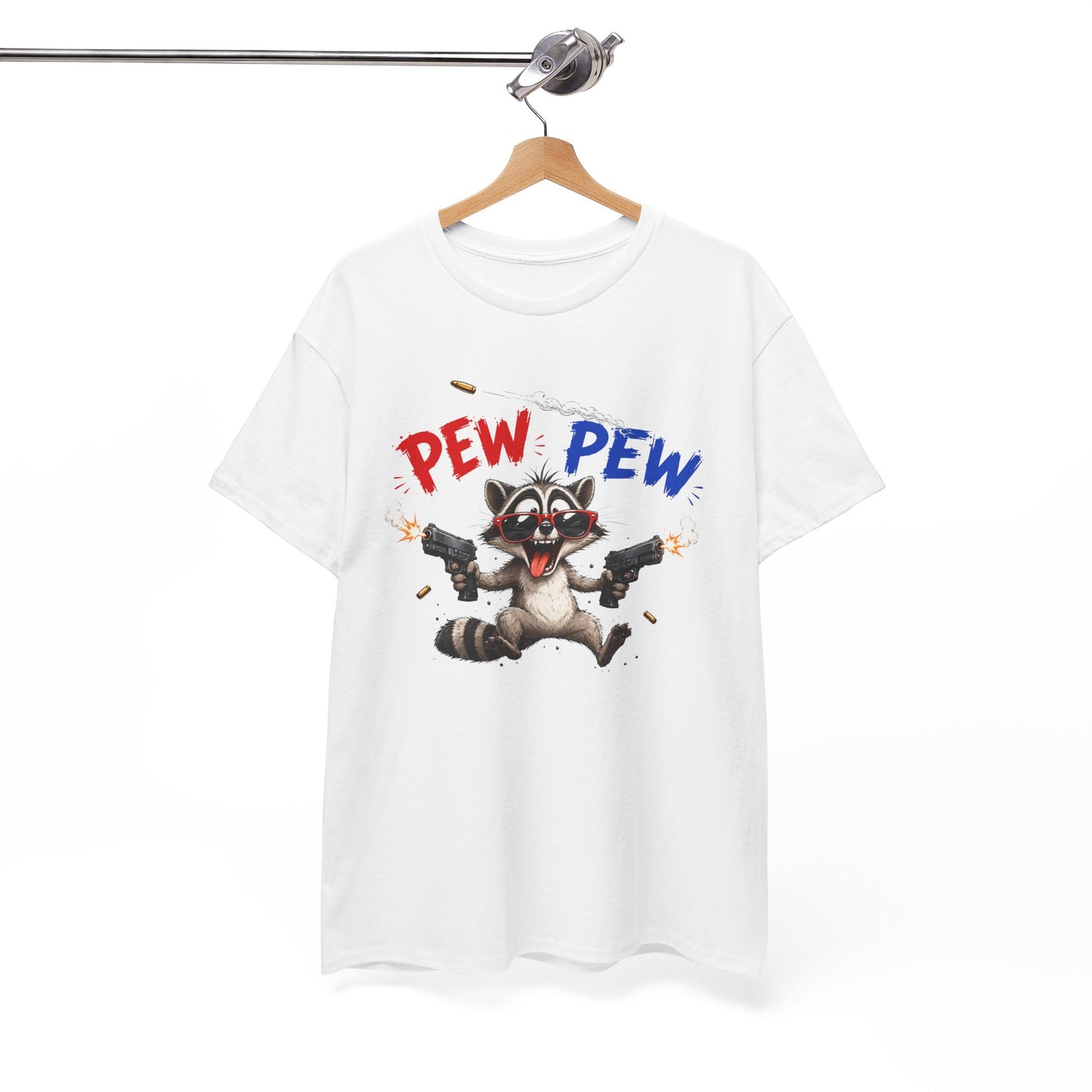 Tee-Shirt Pew Pew Raton Laveur Humour – Cadeau Drôle Homme Femme – Design Cartoon Original