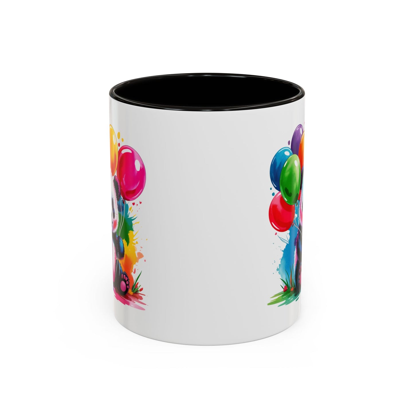 Mug Panda Kawaii avec Ballons Multicolores – Tasse Mignonne Cadeau Anniversaire et Fête – Céramique 325ml