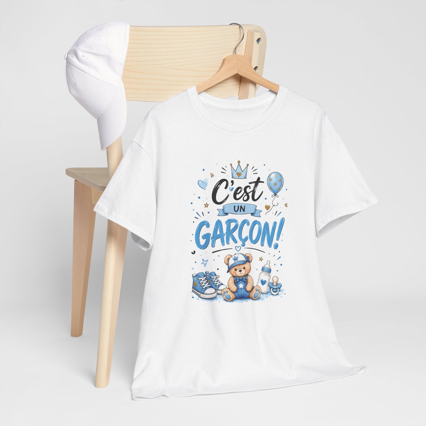 Tee Shirt Annonce Grossesse Homme et Femme Révélation Sexe Enfant C'est Un Garçon Future Maman Futur Papa Cadeau