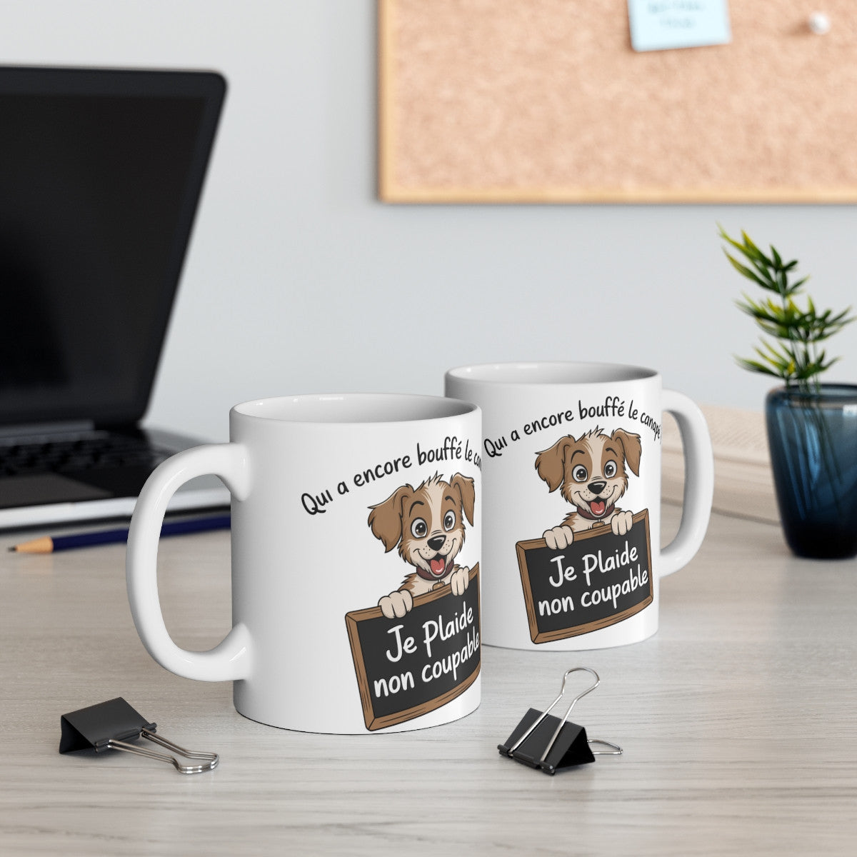Mug "Je Plaide Non Coupable - Chien Malicieux" - Humour Canin et Original