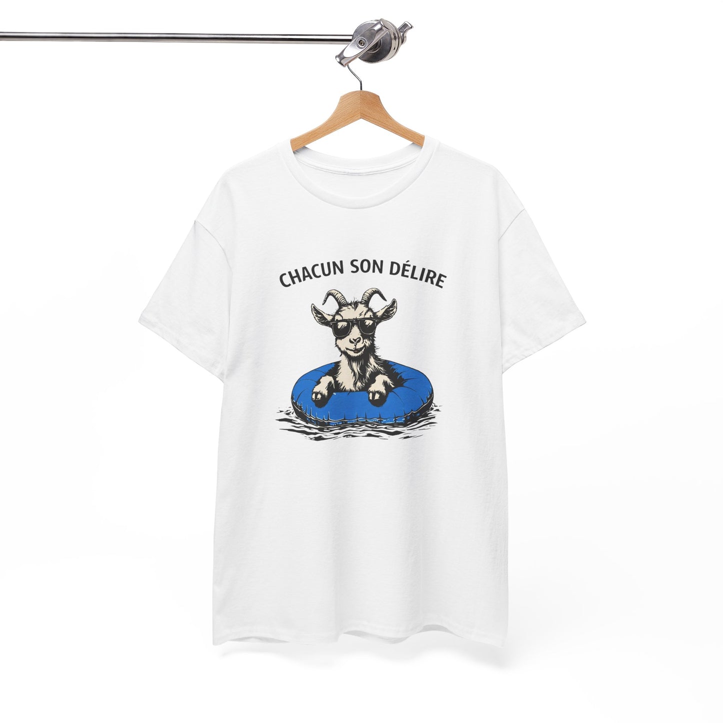 T-Shirt Humour Chèvre Bouée – Tee Shirt Chacun Son Délire – Cadeau Drôle Été Vacances