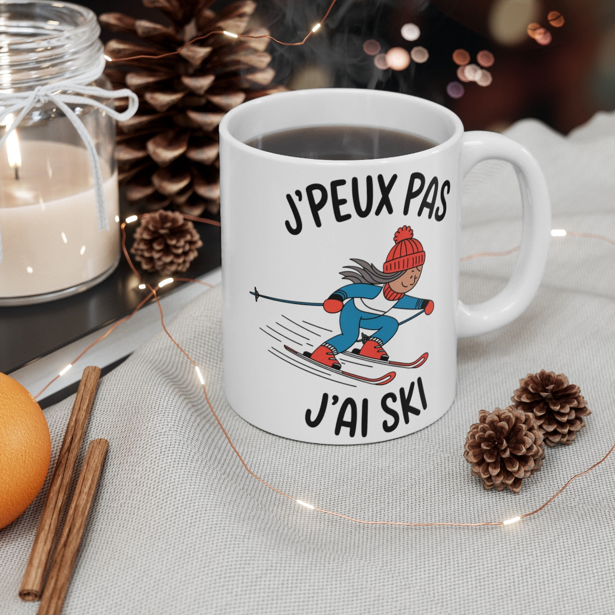 Mug Humour "J'peux Pas, J'ai Ski" – Design Fun pour Amateurs de Ski