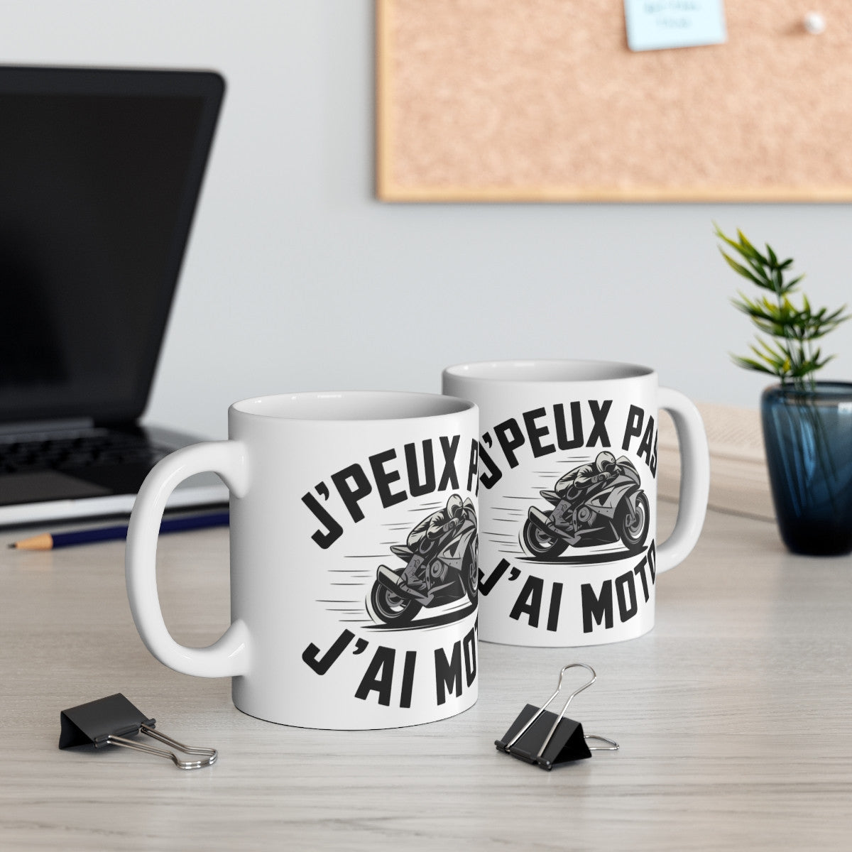 Mug Humour Motard "J'peux Pas, J'ai Moto" – Cadeau  pour les Passionnés de Moto et de Deux-Roues