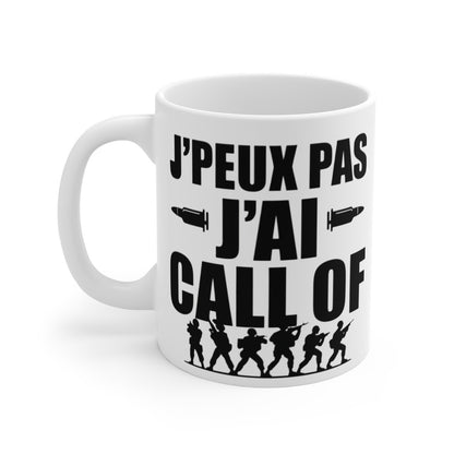 Mug Gamer "J'peux Pas, J'ai Call Of" – Cadeau idéal pour Fans de Jeux Vidéo