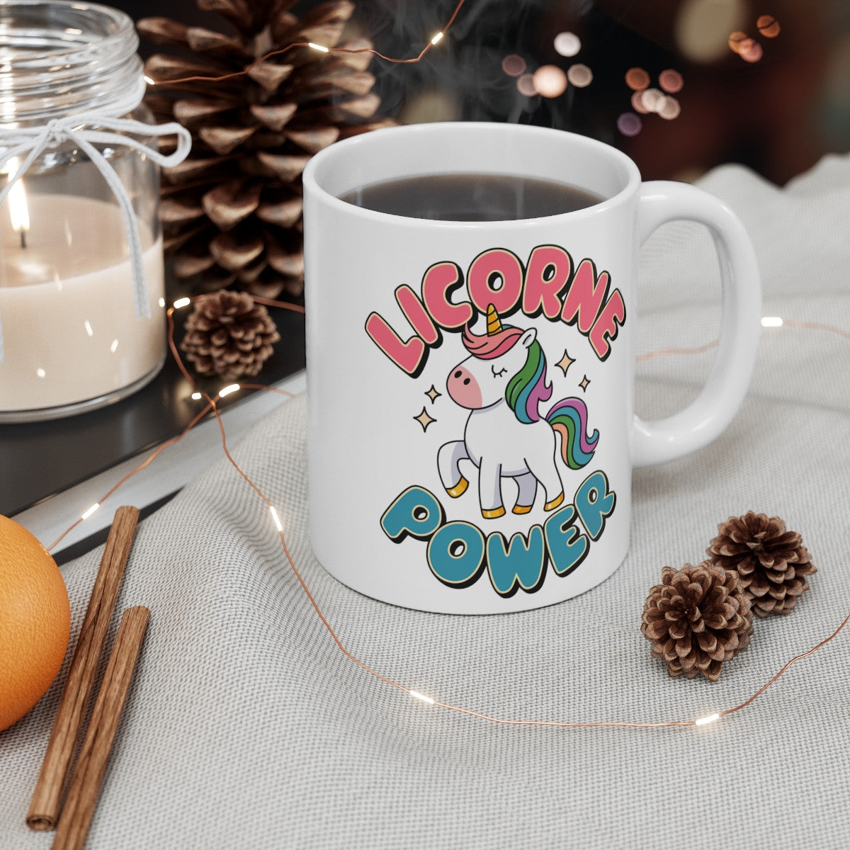 Mug Licorne Power - idée Cadeau Fantastique pour Fans de Licornes, Magie, et Univers Féeriques