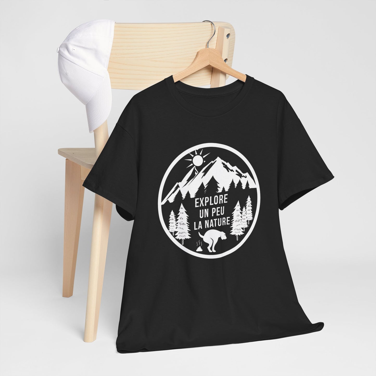 T-Shirt Chien Homme et Femme – Humour Promenade Randonnée Nature – Cadeau Propriétaire de Chien – Amoureux Animaux Plein Air