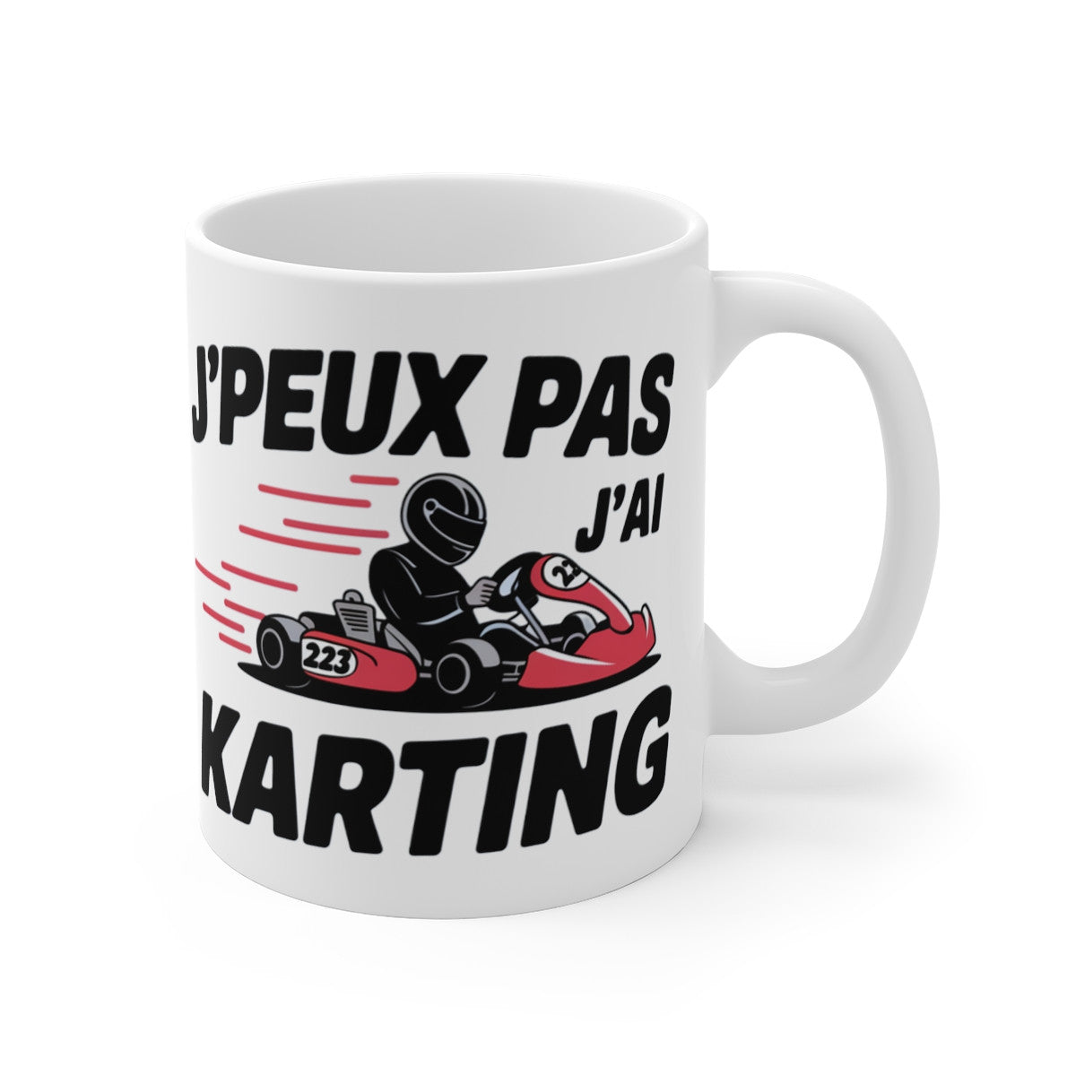 Mug "J'Peux Pas J'Ai Karting" - Cadeau humour pour passionnés de karting