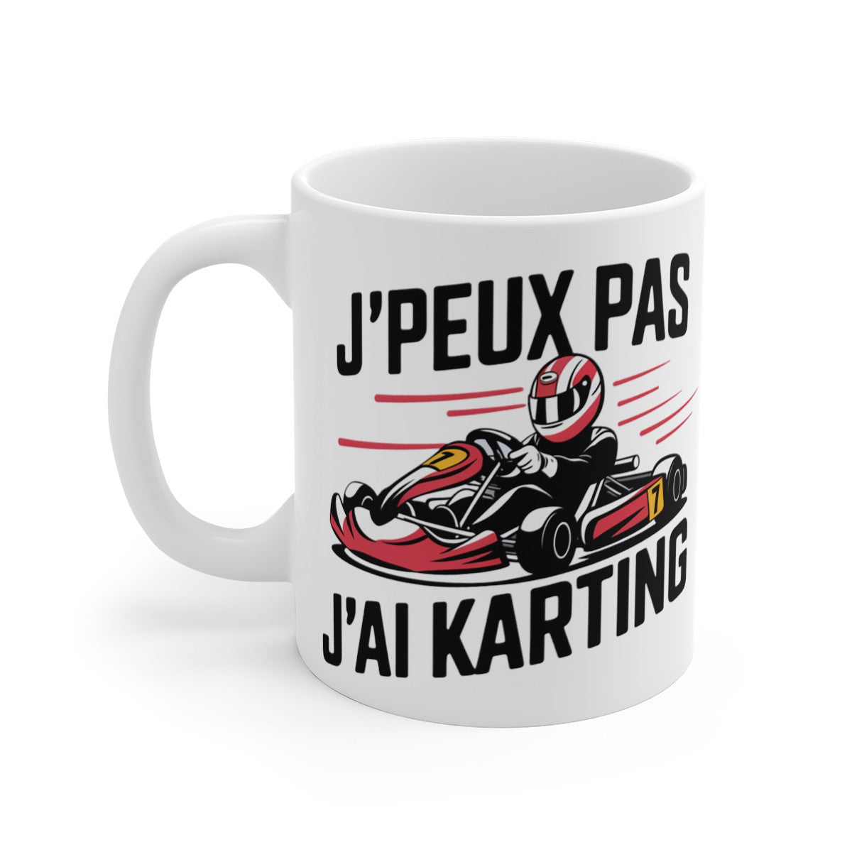 Mug Tasse "J'Peux Pas J'Ai Karting" - Cadeau humour pour passionnés de karting