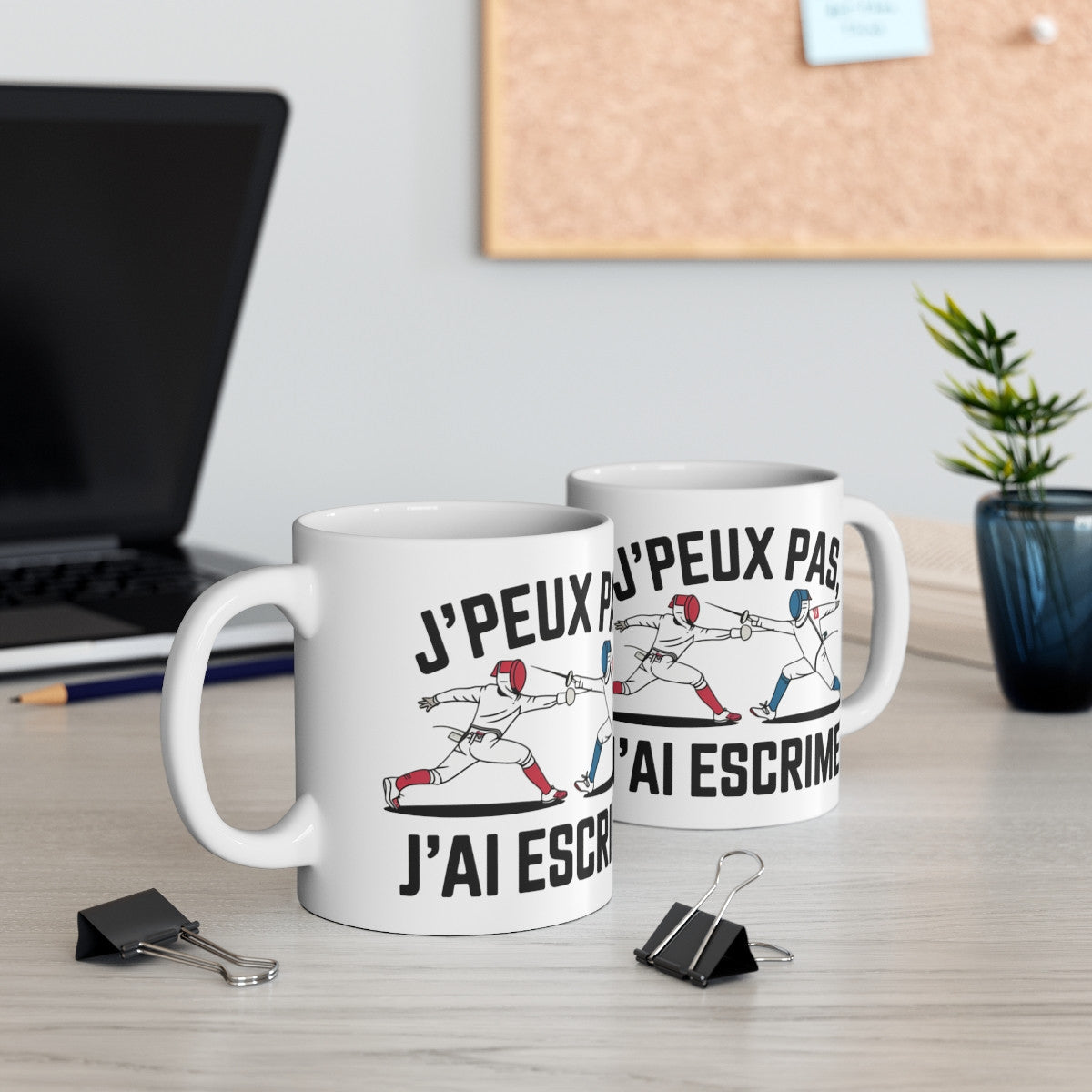 Mug "J'Peux Pas J'Ai Escrime" - Cadeau idéal pour les passionnés d'escrime