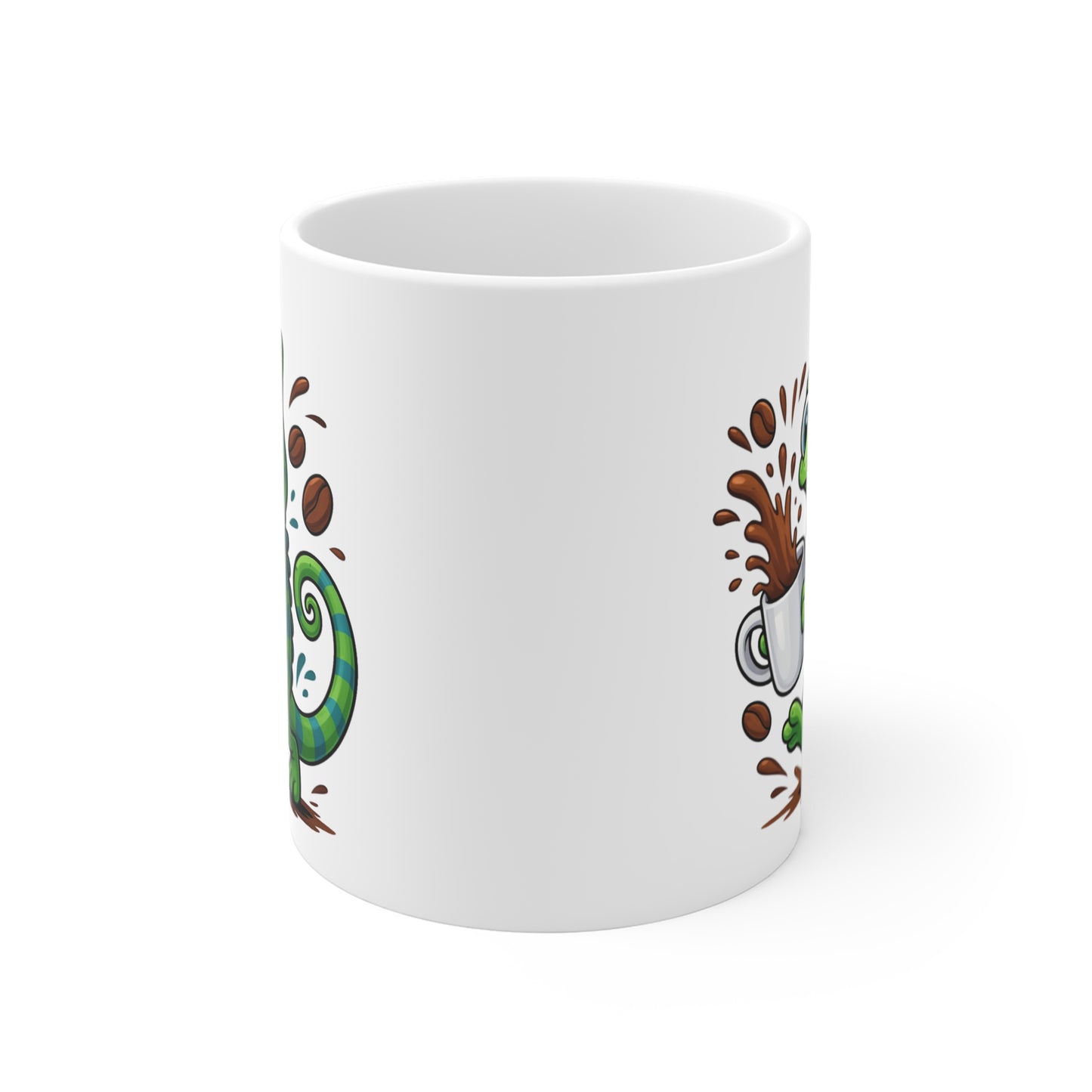 Mug Caméléon Café – Tasse Céramique 325ml – Design Cartoon Mignon – Cadeau Original