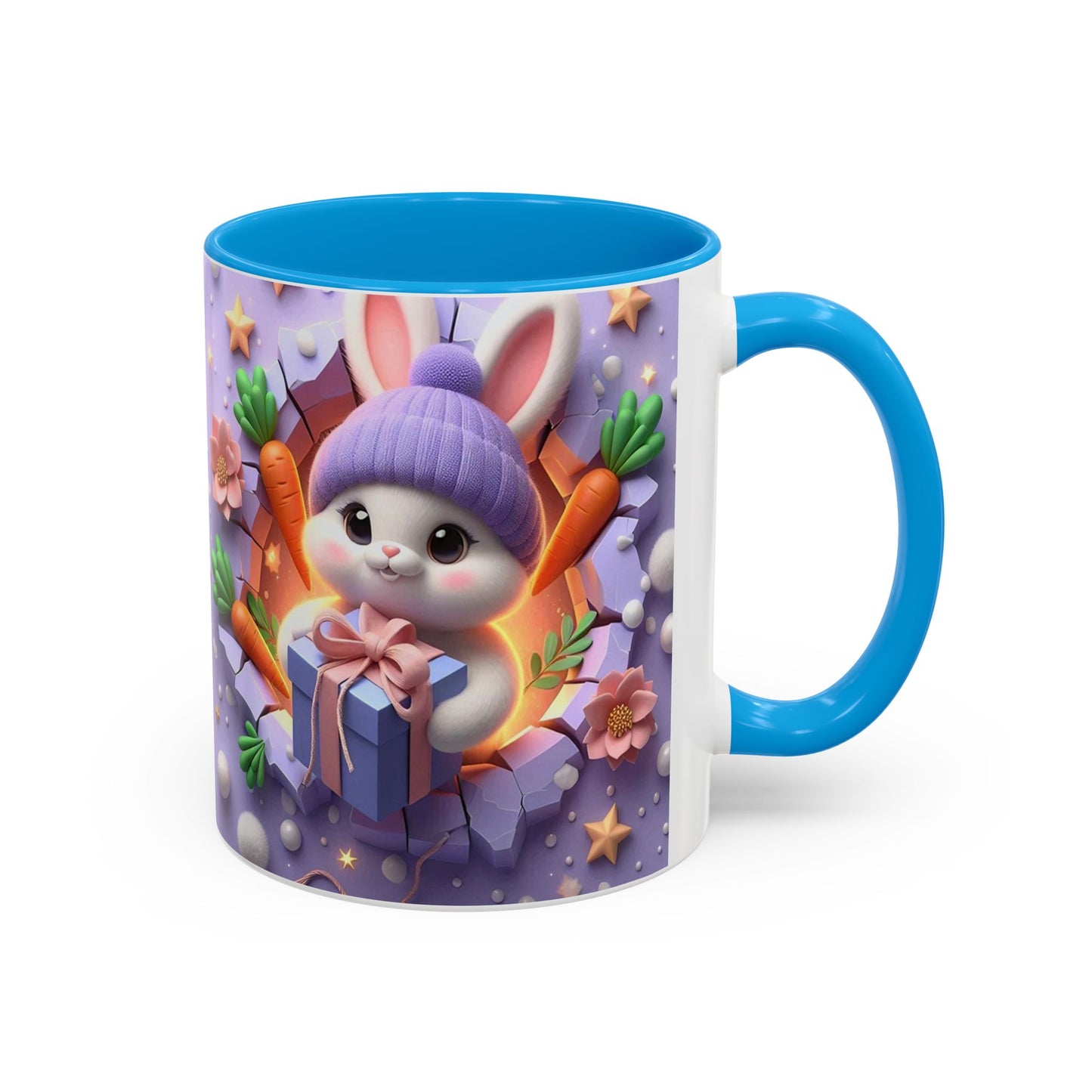 Mug Lapin Kawaii avec Cadeau – Tasse Bunny Adorable Style Pastel et Carottes – Cadeau Mignon 325ml