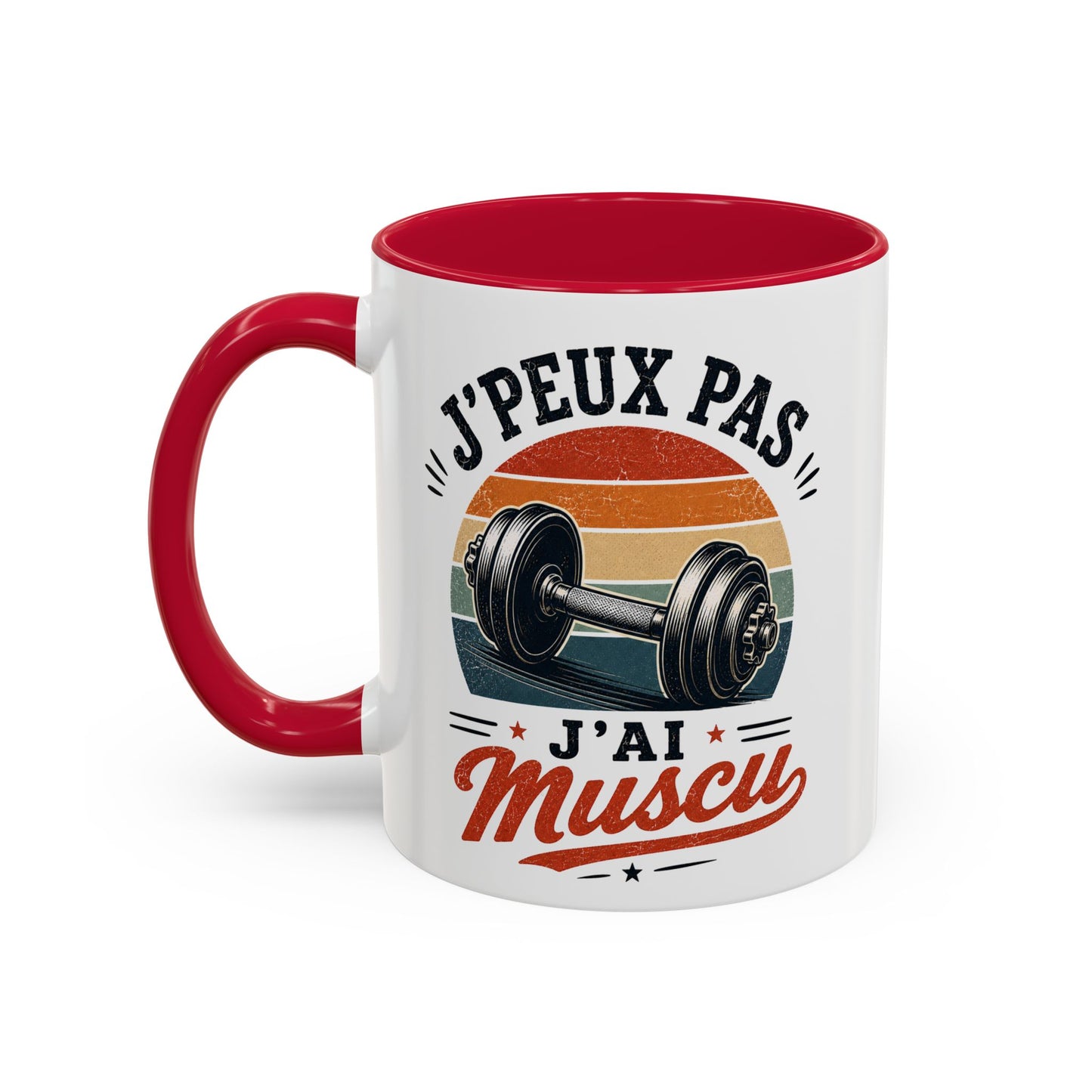 Tasse J’Peux Pas J’Ai Muscu – Mug Fitness Vintage Humoristique – Cadeau Musculation Homme Femme 325ml
