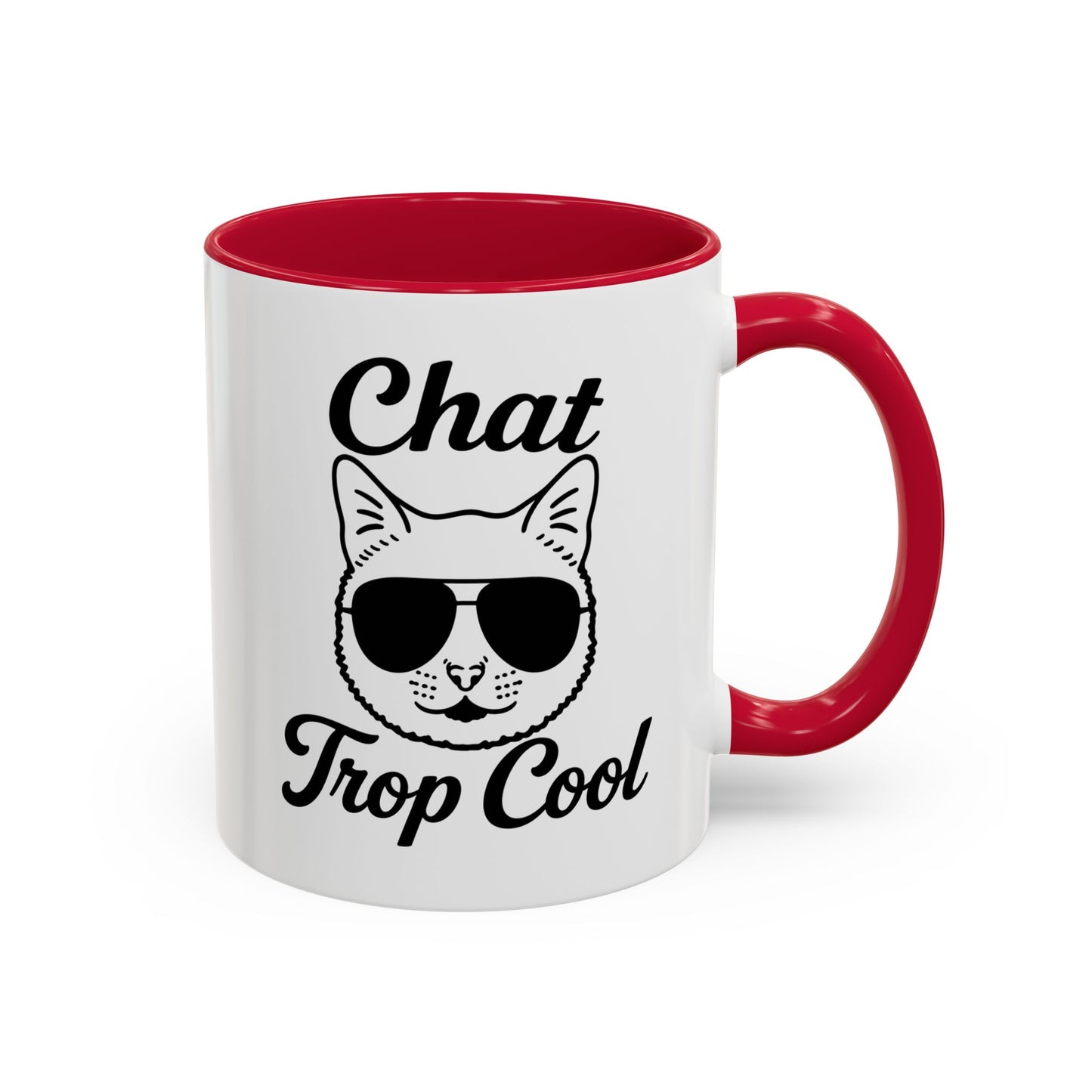 Tasse Chat Trop Cool Homme et Femme – Mug Chat avec Lunettes de Soleil – Cadeau Original pour Amoureux des Chats – Céramique 325 ml