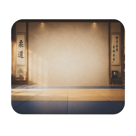 Tapis de Souris 22x18cm Dojo Japonais – Salle d'Arts Martiaux avec Tatami – Fond Zen Karaté Judo Aïkido – Bureau Gaming
