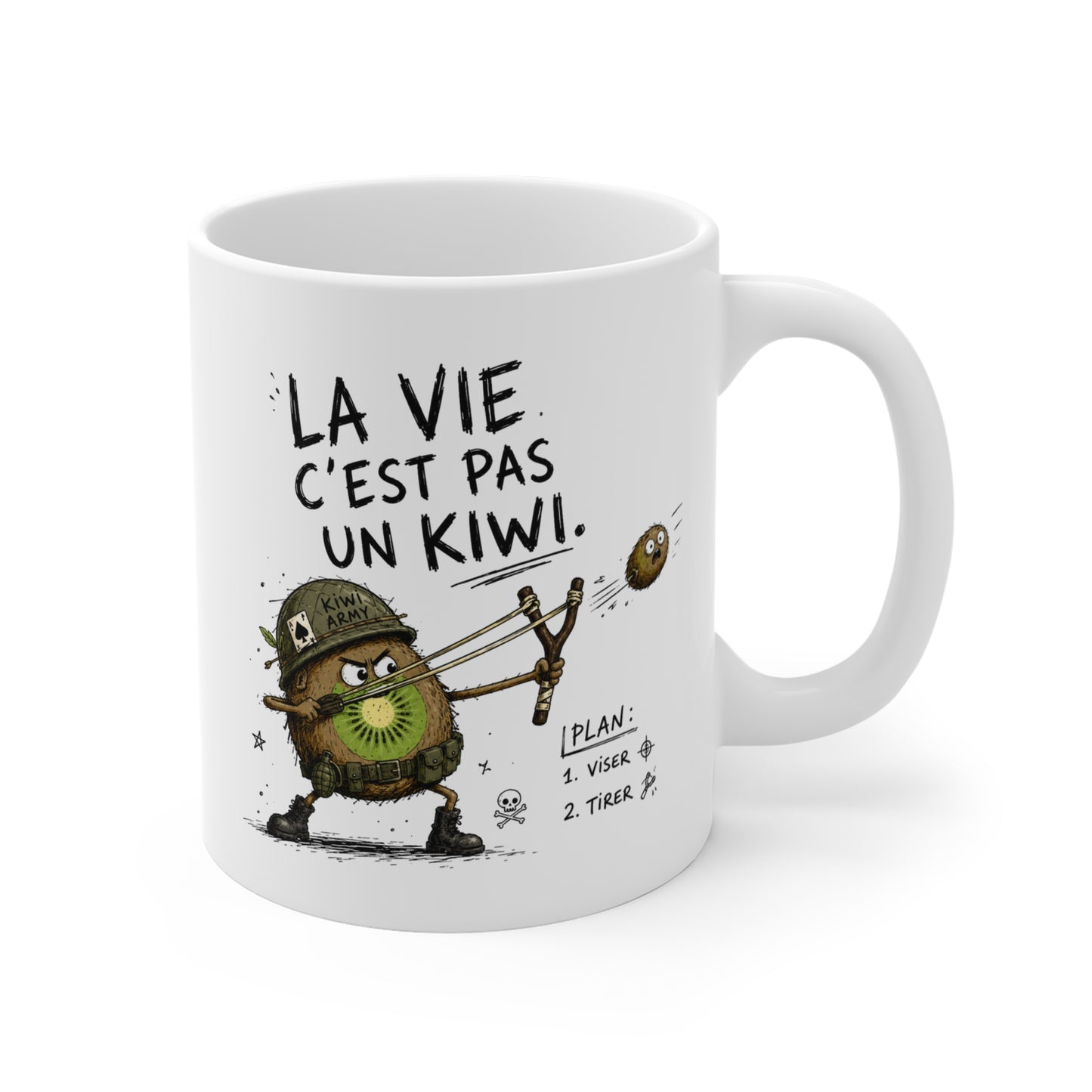Tasse Kiwi Humour – Mug Fruit Kiwi Guerrier Drôle – Cadeau Original Amateur de Fruits 325 ml