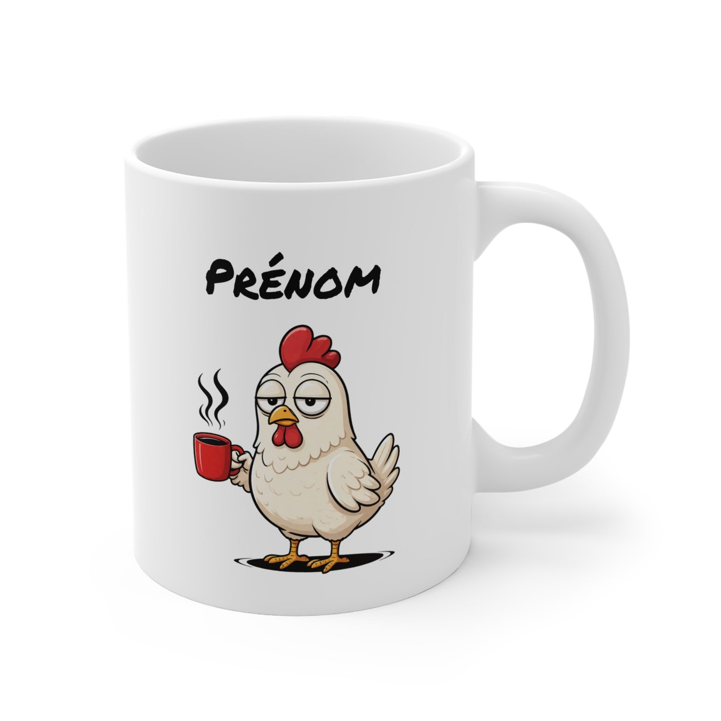 Mug Poule Personnalisable 325ml – Tasse Café Humour Animal Drôle Matin Difficile Cadeau Original Femme