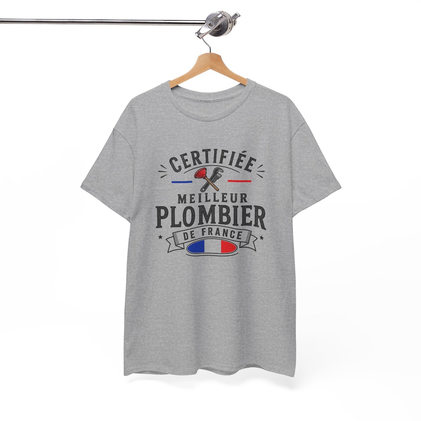 Tee Shirt Plombier Homme et Femme – Certifié Meilleur Plombier de France – T-Shirt Métier Cadeau Original