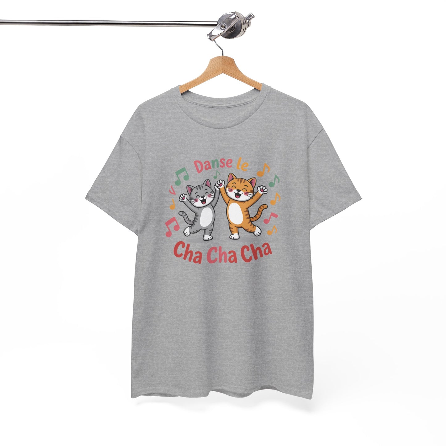 Tee Shirt Danse le Cha Cha Cha – Chats Danse Musique Humour – T-shirt Chat Mignon Blanc Gris Noir