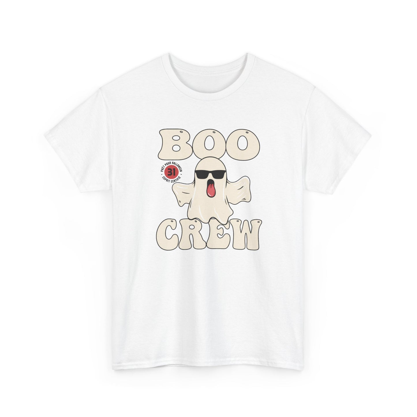 T-Shirt Halloween Homme et Femme Blanc et Gris – Fantôme Humour Effrayant – Cadeau Fête Halloween